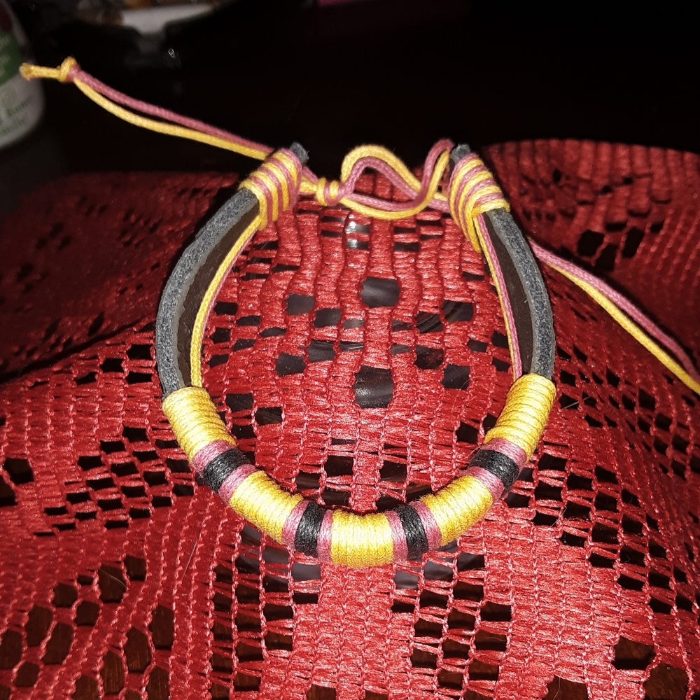 Unique handmade leather bracelet
